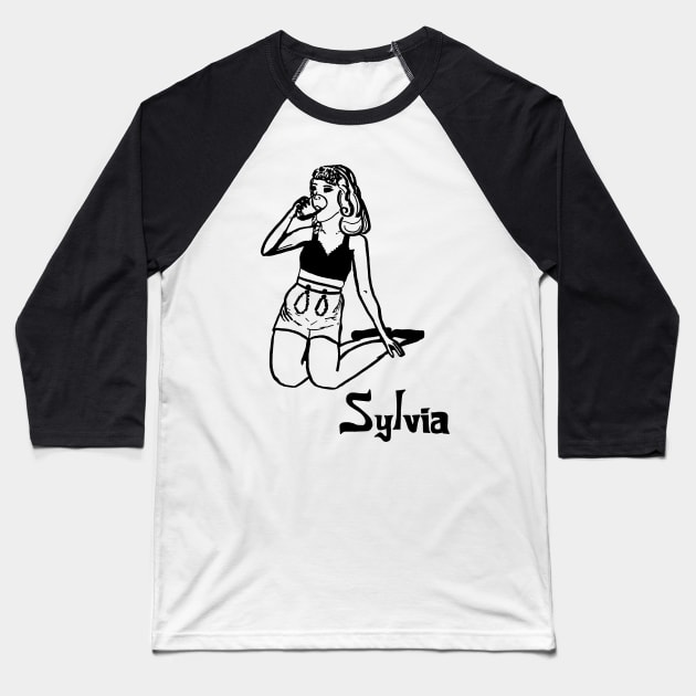 Sylvia Plath Baseball T-Shirt by FruitBatClothing